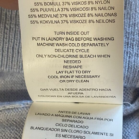 Michael Kors Light Blue Lace-Up V-Neck Sweater – Women’s Small - Picture 6 of 11